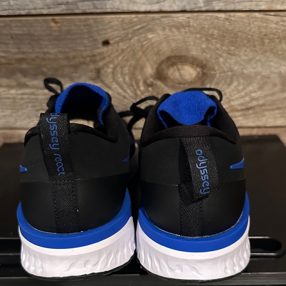 Nike Odyssey React Black and Royal Blue Athletic Sneakers - Picture 3 of 4